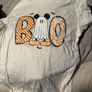 Cream Mickey Halloween Graphic T-Shirt